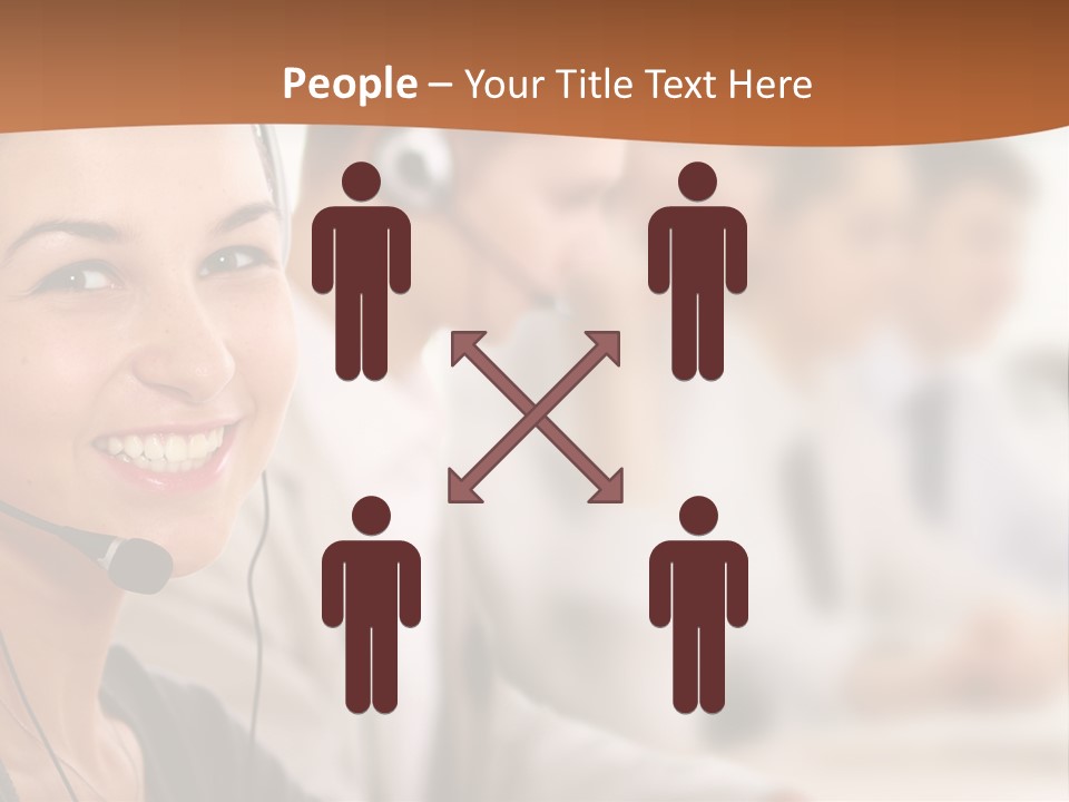 A Woman With A Headset Is Smiling For The Camera PowerPoint Template