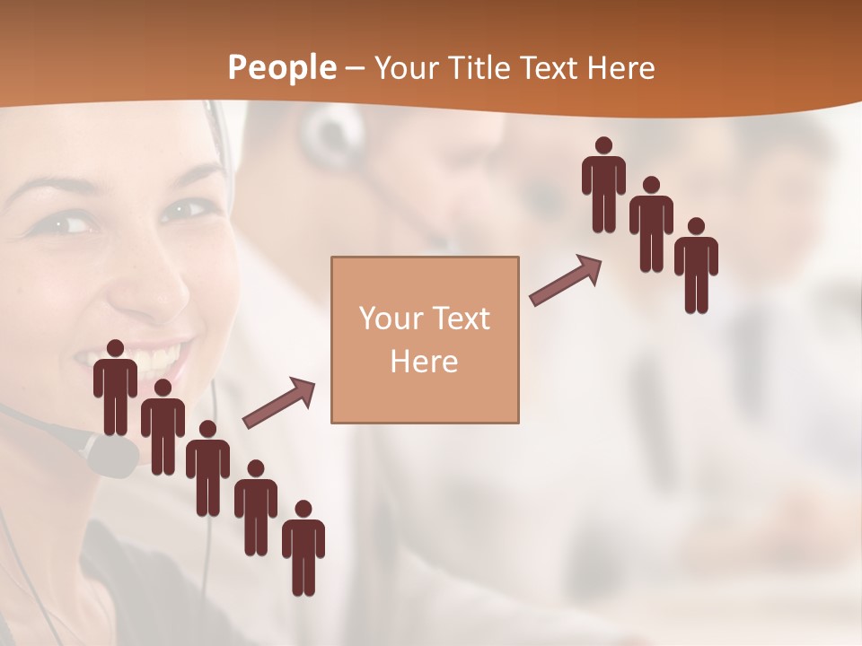 A Woman With A Headset Is Smiling For The Camera PowerPoint Template