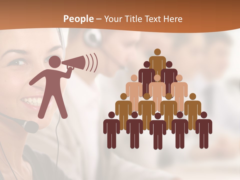 A Woman With A Headset Is Smiling For The Camera PowerPoint Template