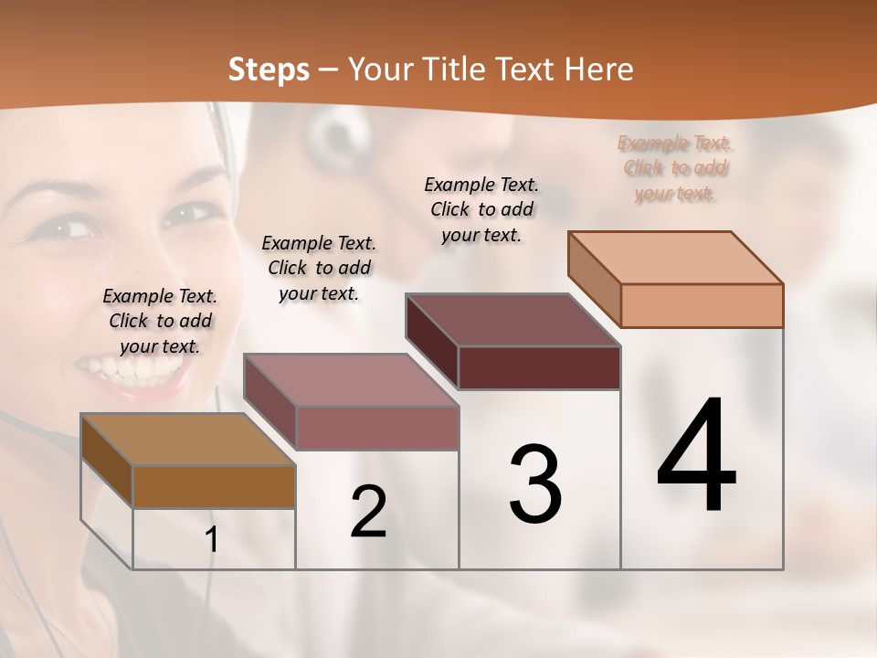 A Woman With A Headset Is Smiling For The Camera PowerPoint Template