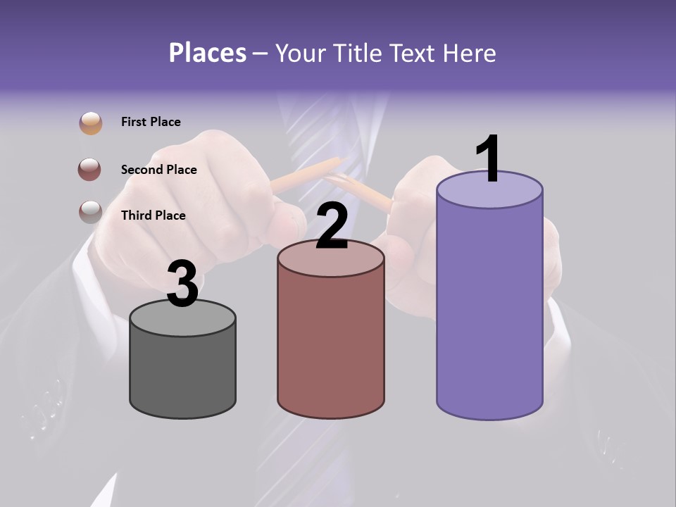 A Man In A Suit Is Holding A Pencil PowerPoint Template