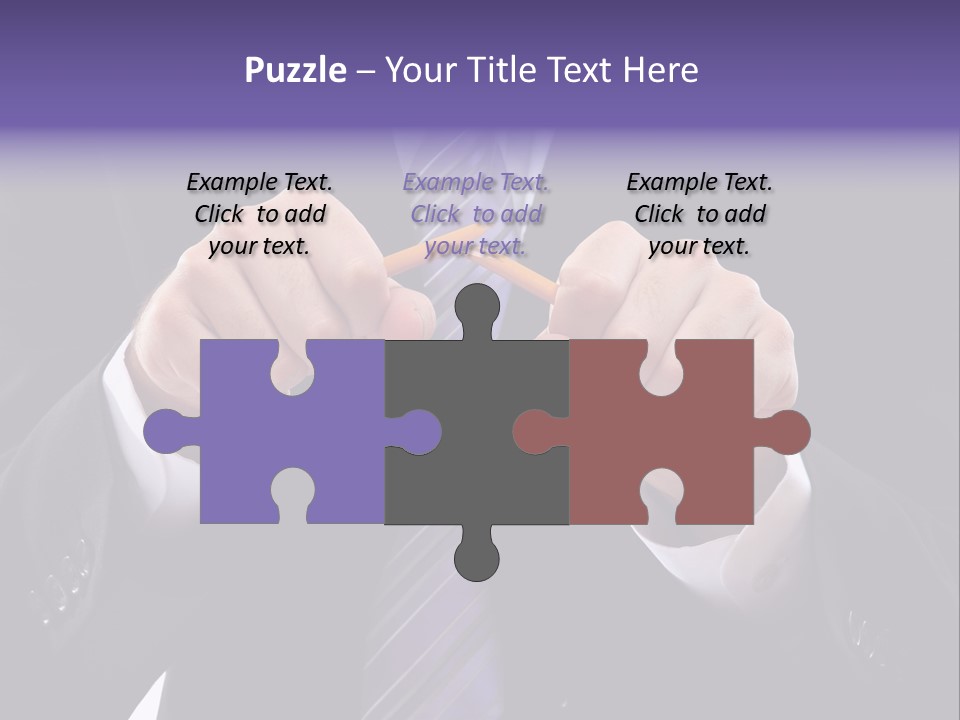 A Man In A Suit Is Holding A Pencil PowerPoint Template