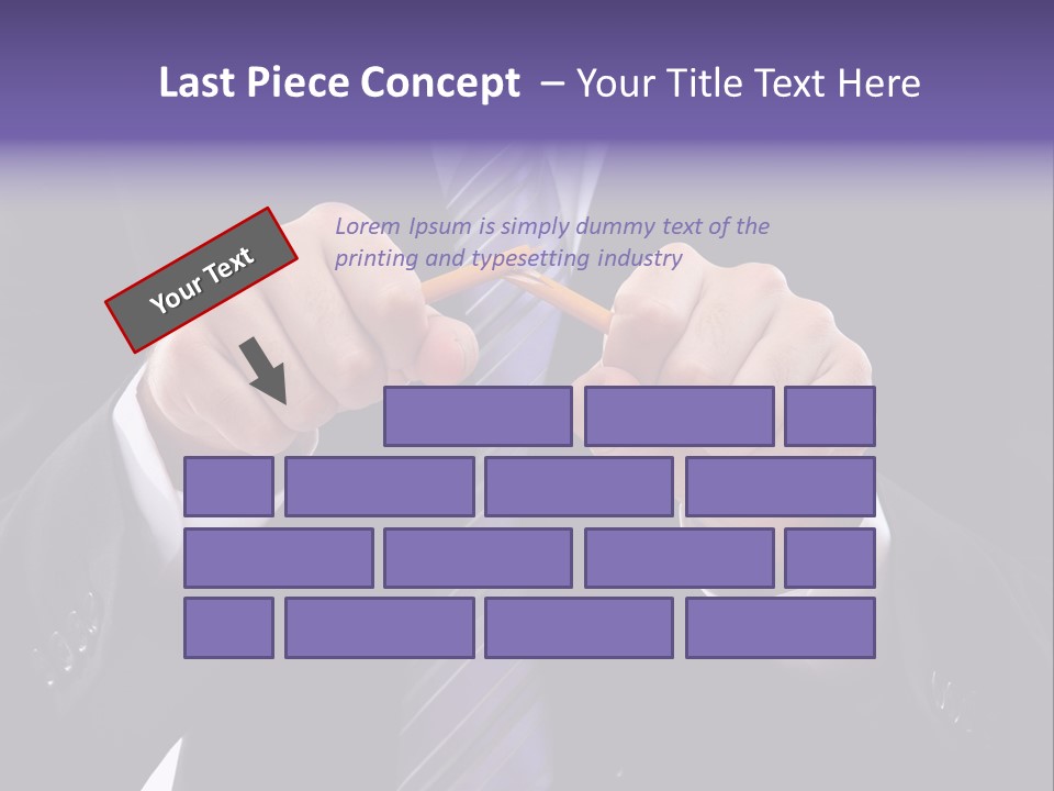 A Man In A Suit Is Holding A Pencil PowerPoint Template