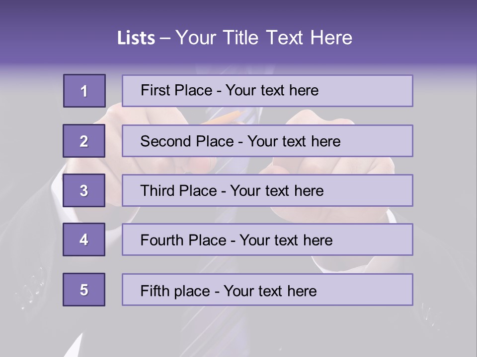 A Man In A Suit Is Holding A Pencil PowerPoint Template