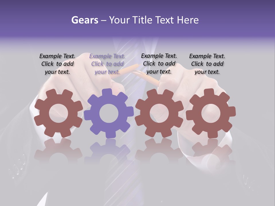 A Man In A Suit Is Holding A Pencil PowerPoint Template