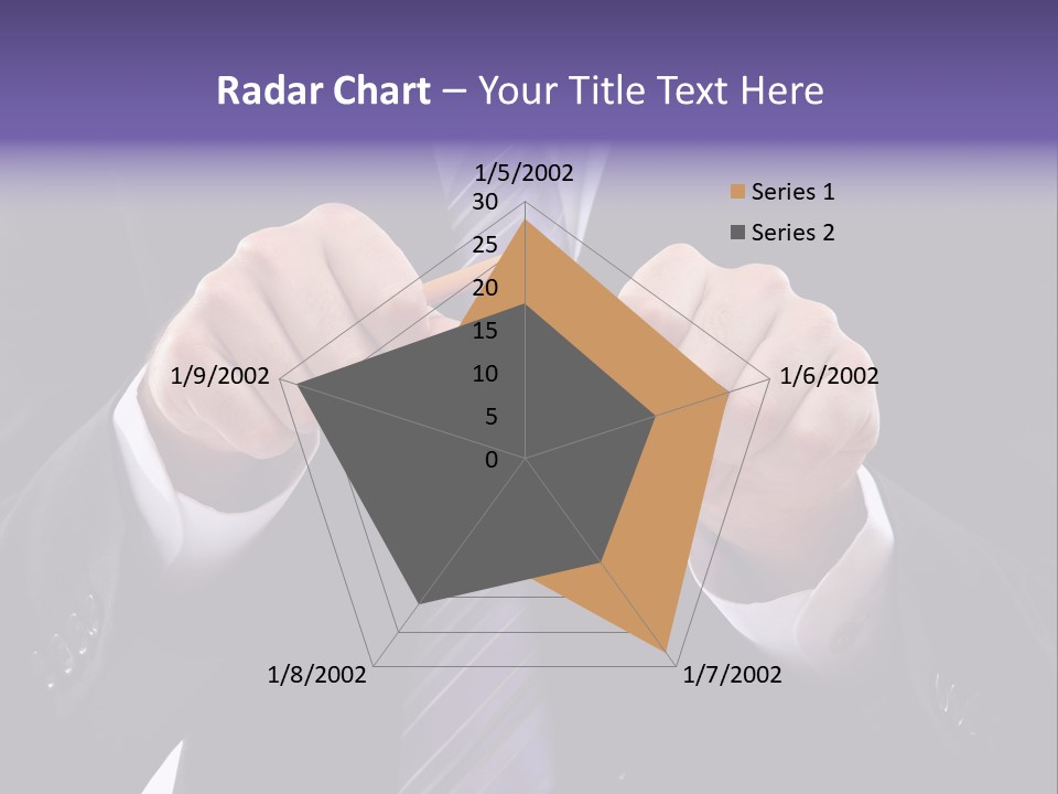 A Man In A Suit Is Holding A Pencil PowerPoint Template