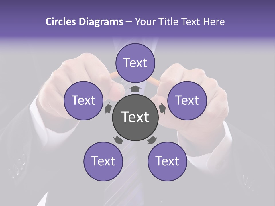 A Man In A Suit Is Holding A Pencil PowerPoint Template