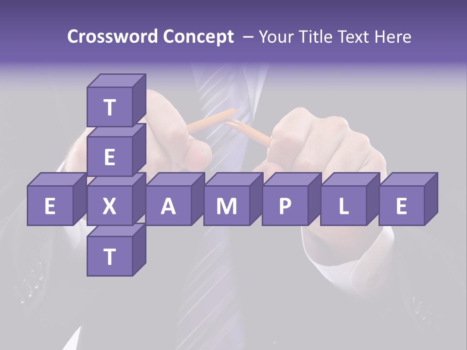 A Man In A Suit Is Holding A Pencil PowerPoint Template