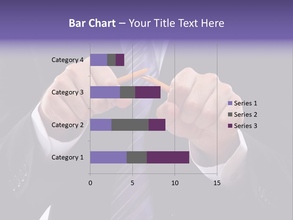 A Man In A Suit Is Holding A Pencil PowerPoint Template