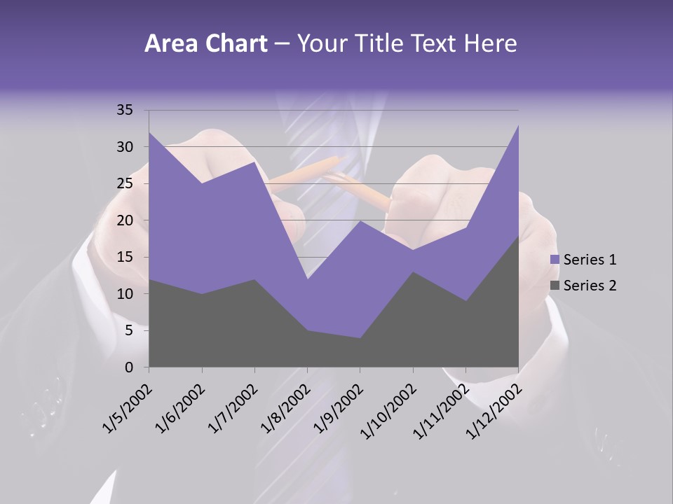 A Man In A Suit Is Holding A Pencil PowerPoint Template