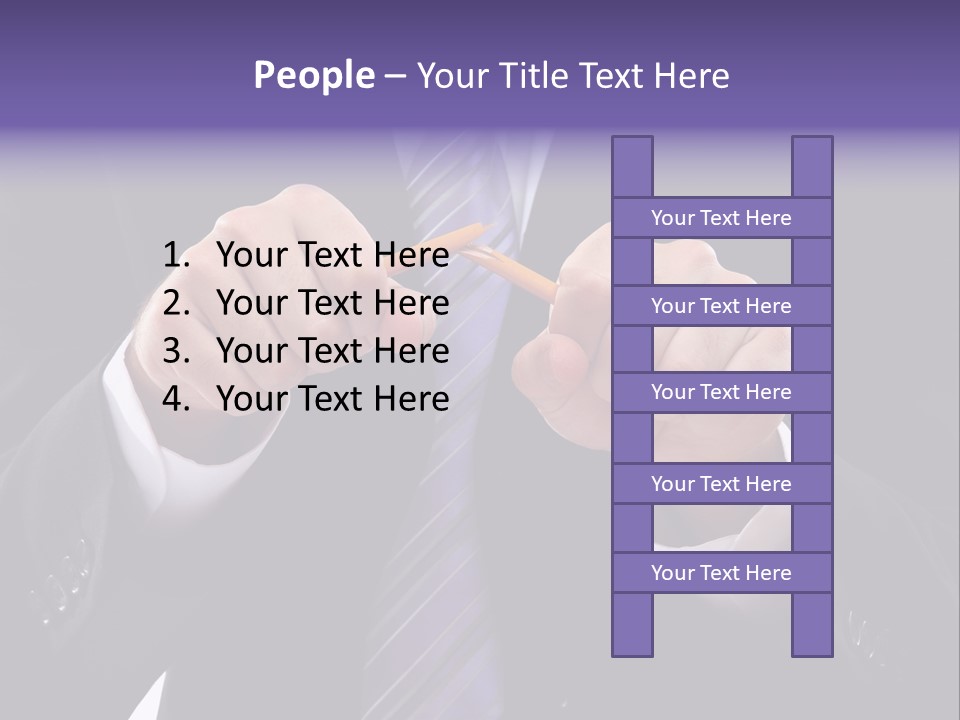 A Man In A Suit Is Holding A Pencil PowerPoint Template