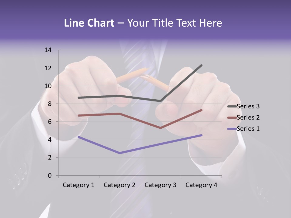 A Man In A Suit Is Holding A Pencil PowerPoint Template