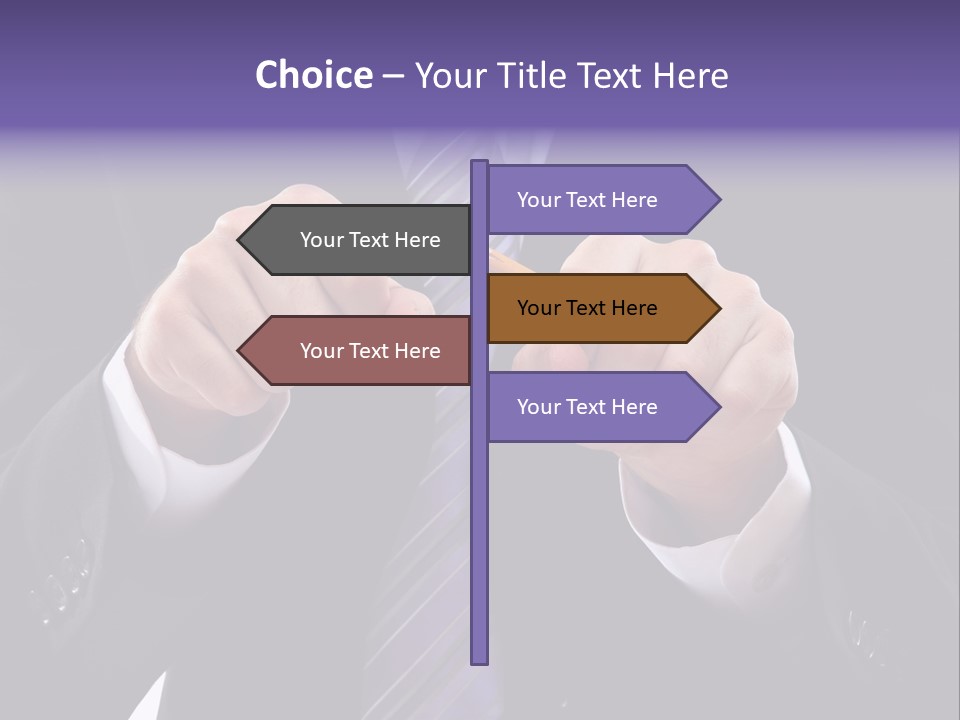 A Man In A Suit Is Holding A Pencil PowerPoint Template