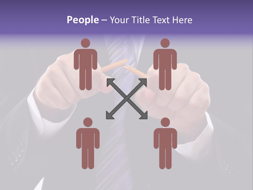 A Man In A Suit Is Holding A Pencil PowerPoint Template