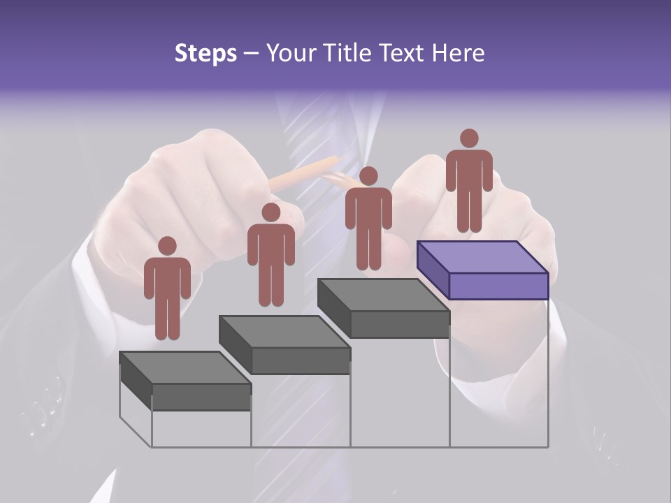 A Man In A Suit Is Holding A Pencil PowerPoint Template