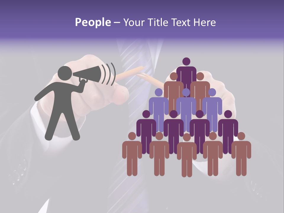 A Man In A Suit Is Holding A Pencil PowerPoint Template