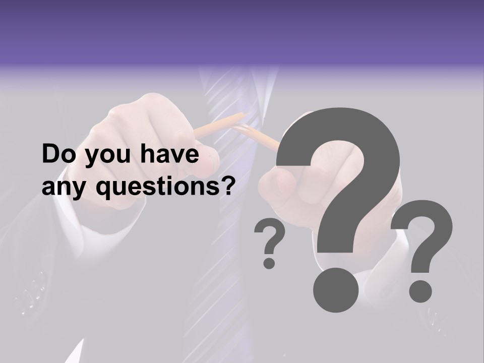 A Man In A Suit Is Holding A Pencil PowerPoint Template