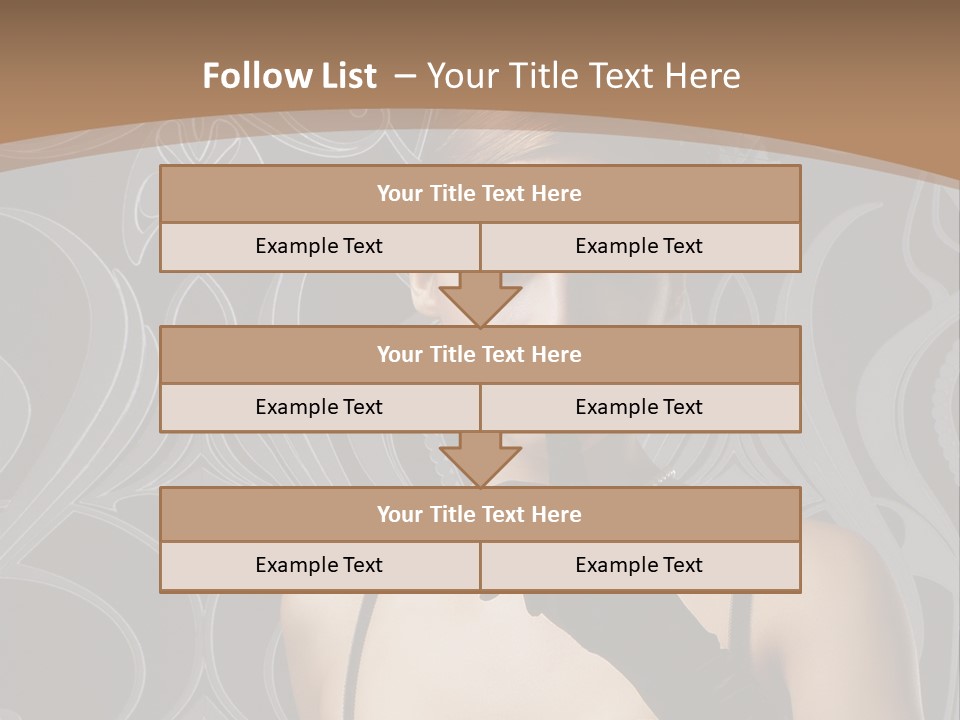 A Woman In A Corset With Her Finger Up To Her Mouth PowerPoint Template