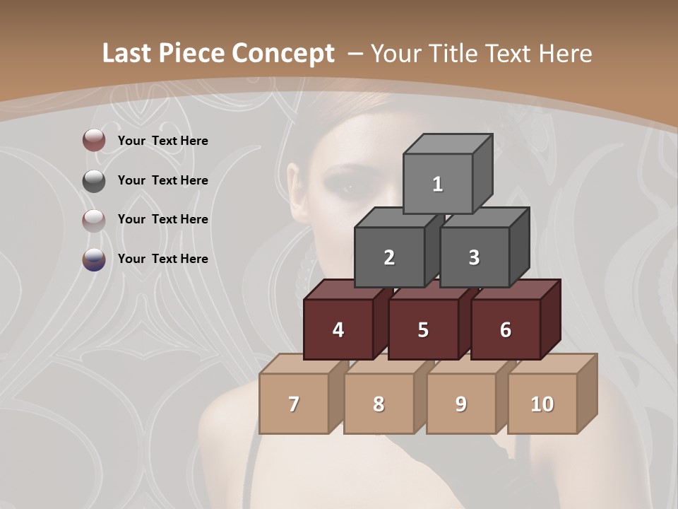 A Woman In A Corset With Her Finger Up To Her Mouth PowerPoint Template