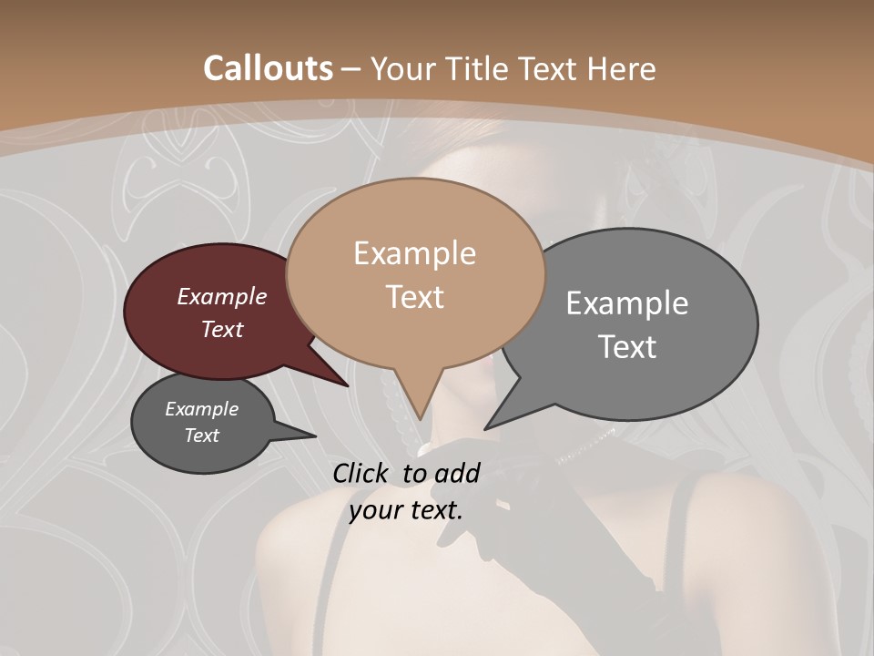 A Woman In A Corset With Her Finger Up To Her Mouth PowerPoint Template