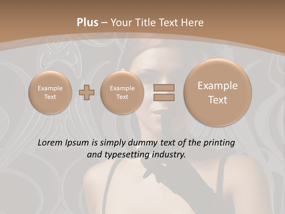 A Woman In A Corset With Her Finger Up To Her Mouth PowerPoint Template