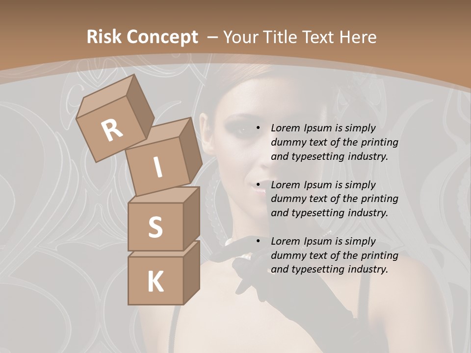 A Woman In A Corset With Her Finger Up To Her Mouth PowerPoint Template