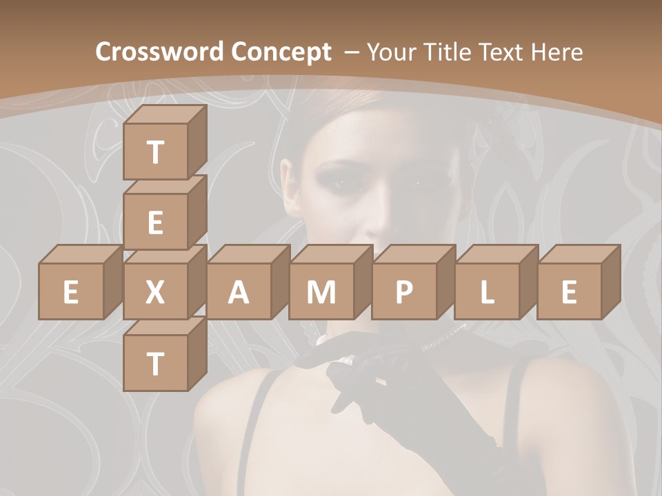 A Woman In A Corset With Her Finger Up To Her Mouth PowerPoint Template