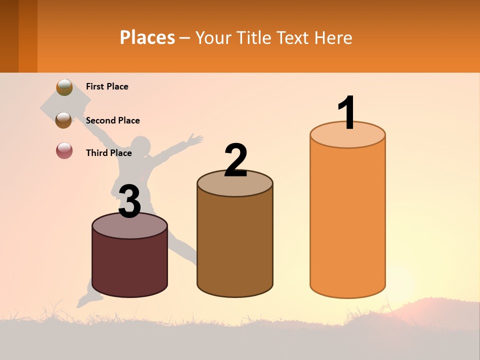 A Person Jumping In The Air With A Sign In Front Of Them PowerPoint Template