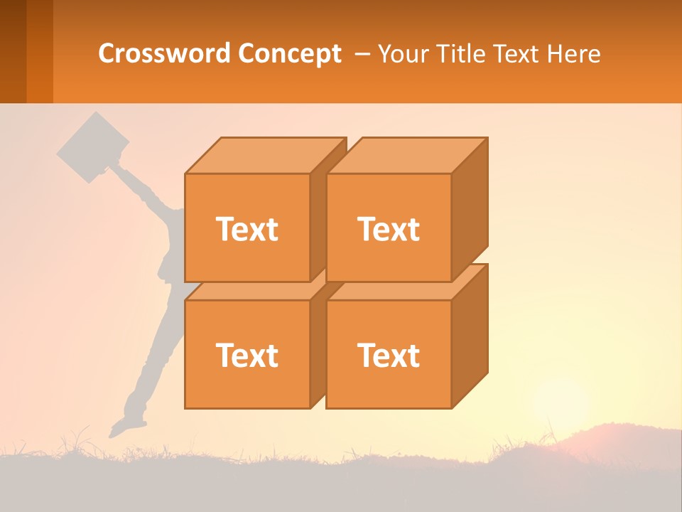 A Person Jumping In The Air With A Sign In Front Of Them PowerPoint Template