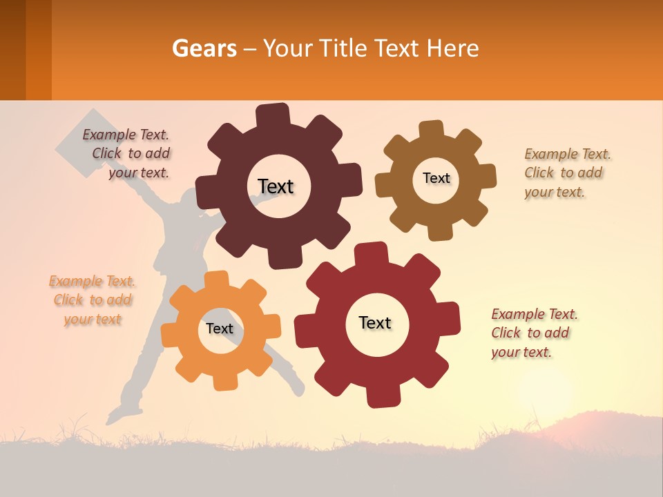 A Person Jumping In The Air With A Sign In Front Of Them PowerPoint Template