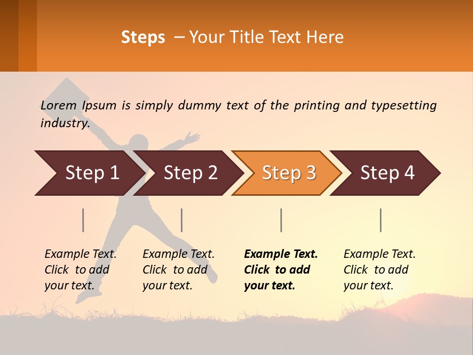 A Person Jumping In The Air With A Sign In Front Of Them PowerPoint Template