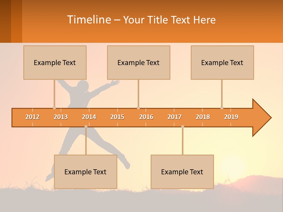 A Person Jumping In The Air With A Sign In Front Of Them PowerPoint Template