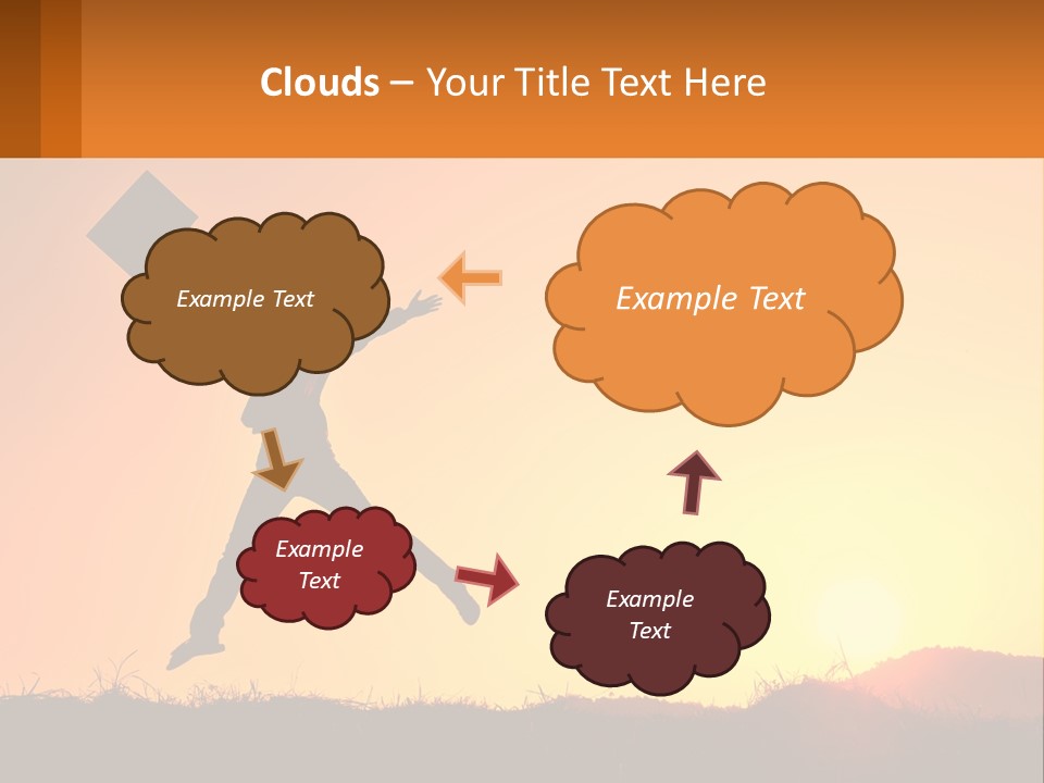 A Person Jumping In The Air With A Sign In Front Of Them PowerPoint Template