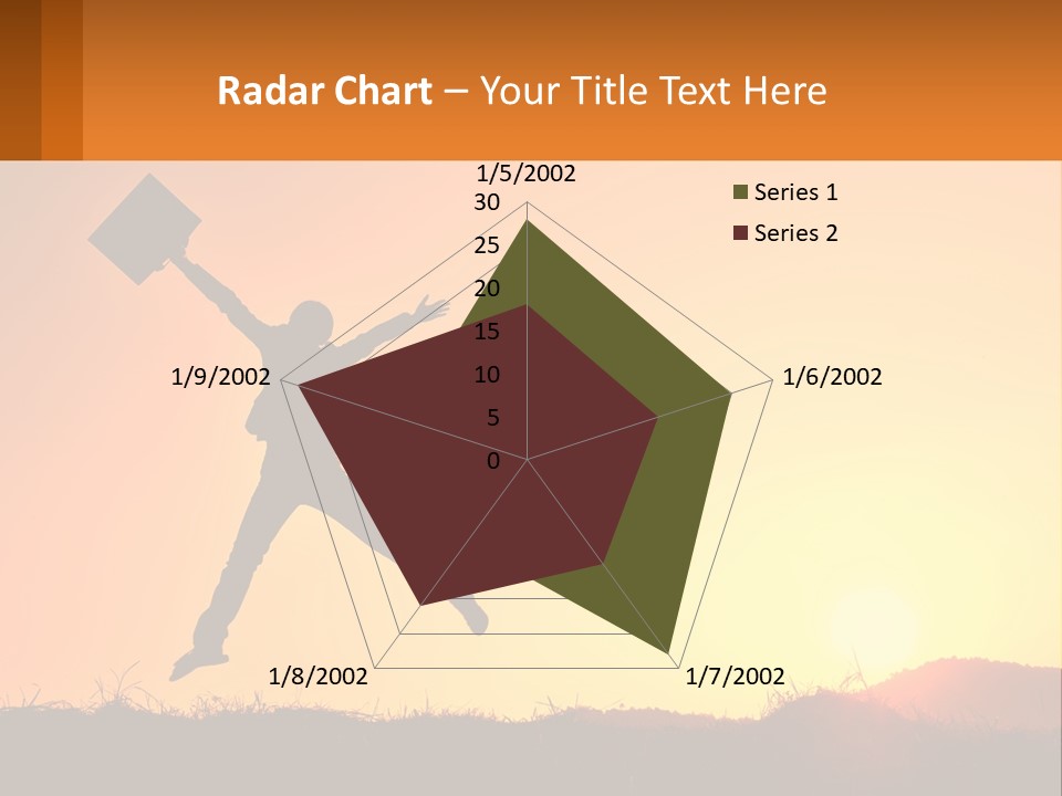 A Person Jumping In The Air With A Sign In Front Of Them PowerPoint Template