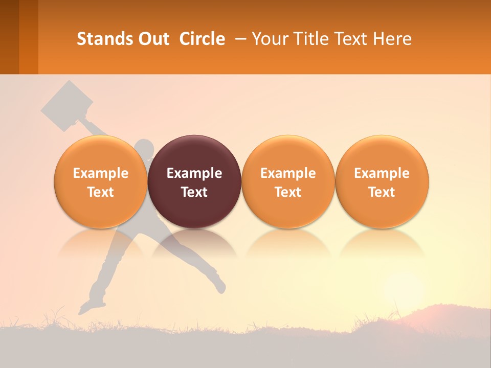 A Person Jumping In The Air With A Sign In Front Of Them PowerPoint Template