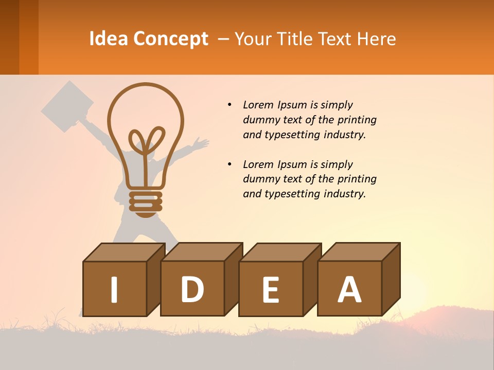 A Person Jumping In The Air With A Sign In Front Of Them PowerPoint Template