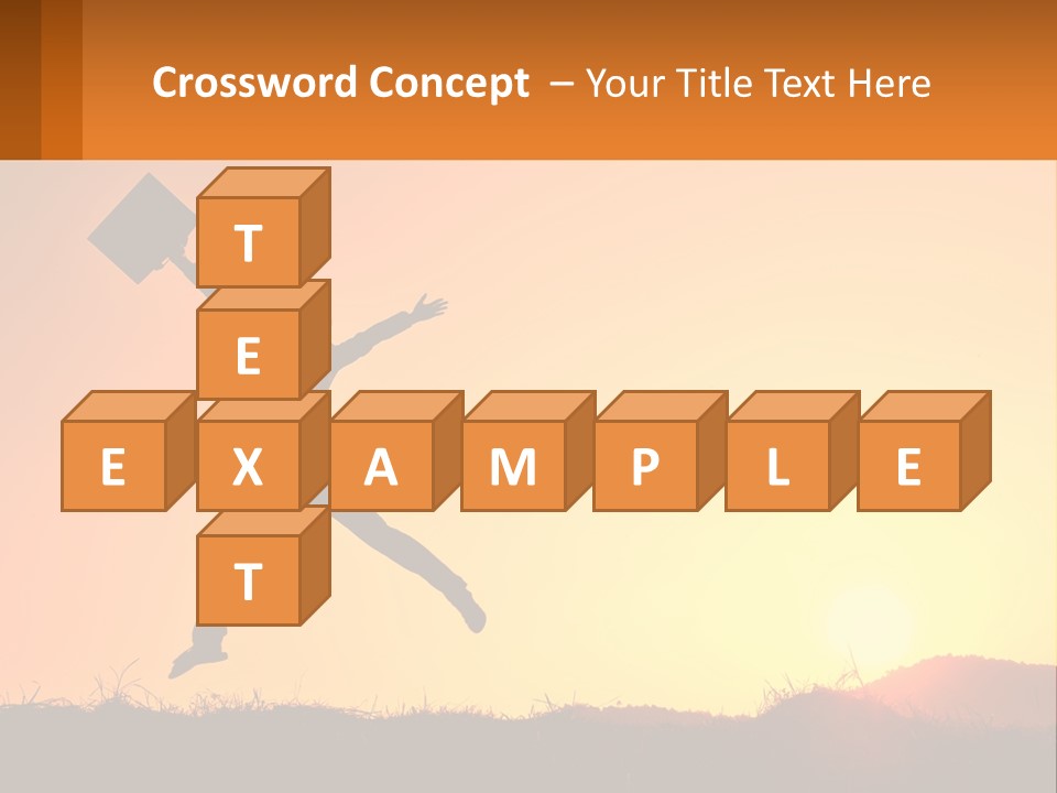 A Person Jumping In The Air With A Sign In Front Of Them PowerPoint Template