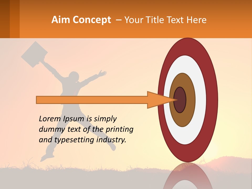 A Person Jumping In The Air With A Sign In Front Of Them PowerPoint Template