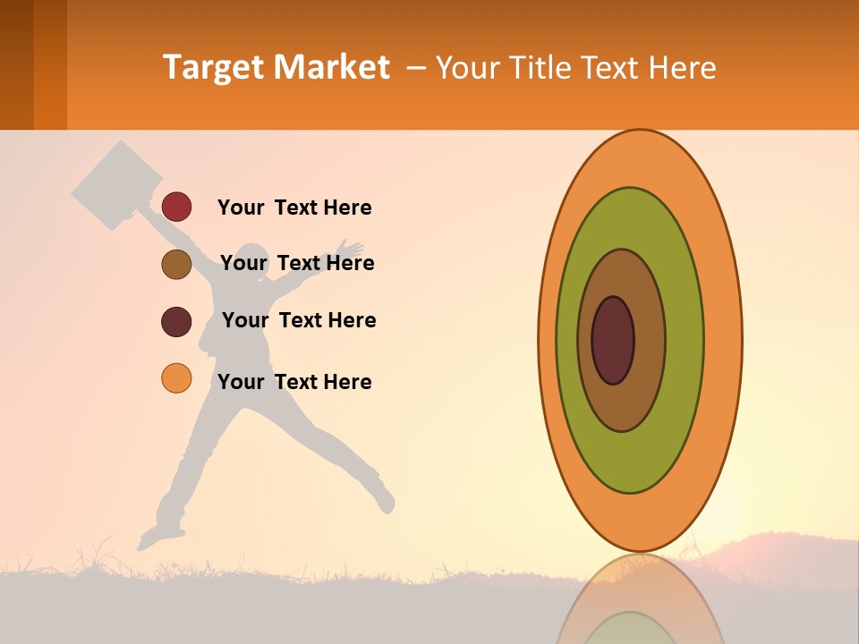 A Person Jumping In The Air With A Sign In Front Of Them PowerPoint Template