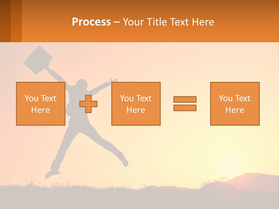 A Person Jumping In The Air With A Sign In Front Of Them PowerPoint Template