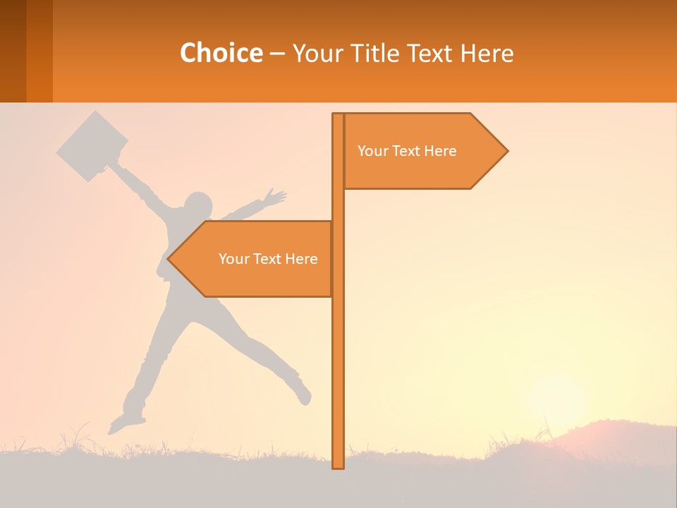 A Person Jumping In The Air With A Sign In Front Of Them PowerPoint Template
