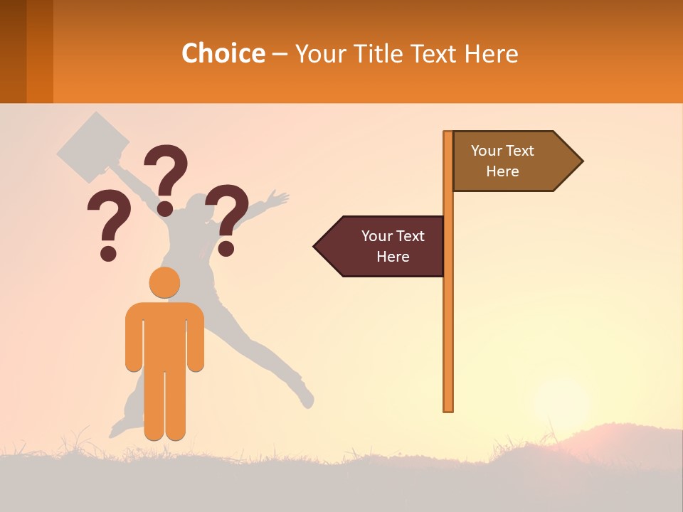 A Person Jumping In The Air With A Sign In Front Of Them PowerPoint Template