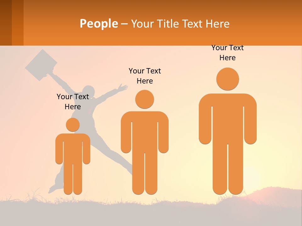 A Person Jumping In The Air With A Sign In Front Of Them PowerPoint Template