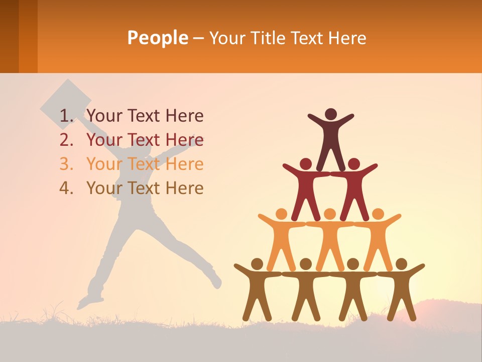 A Person Jumping In The Air With A Sign In Front Of Them PowerPoint Template