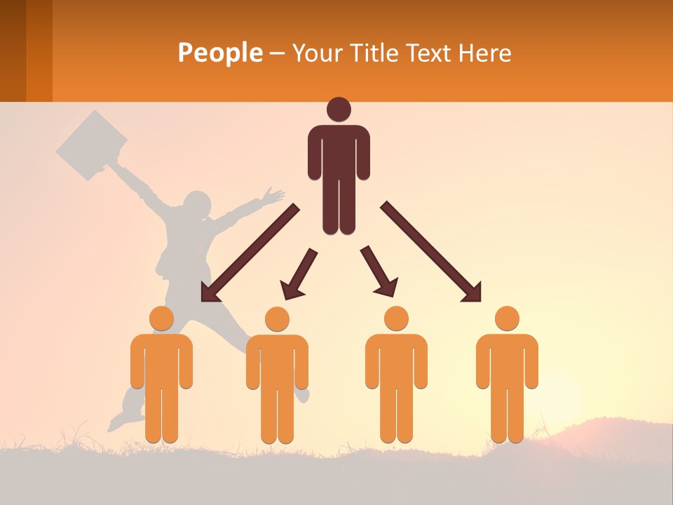 A Person Jumping In The Air With A Sign In Front Of Them PowerPoint Template