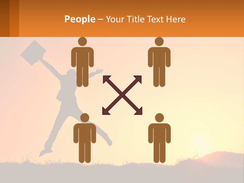 A Person Jumping In The Air With A Sign In Front Of Them PowerPoint Template