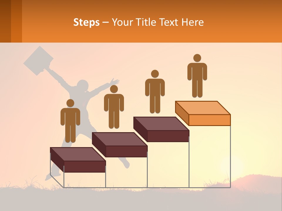 A Person Jumping In The Air With A Sign In Front Of Them PowerPoint Template