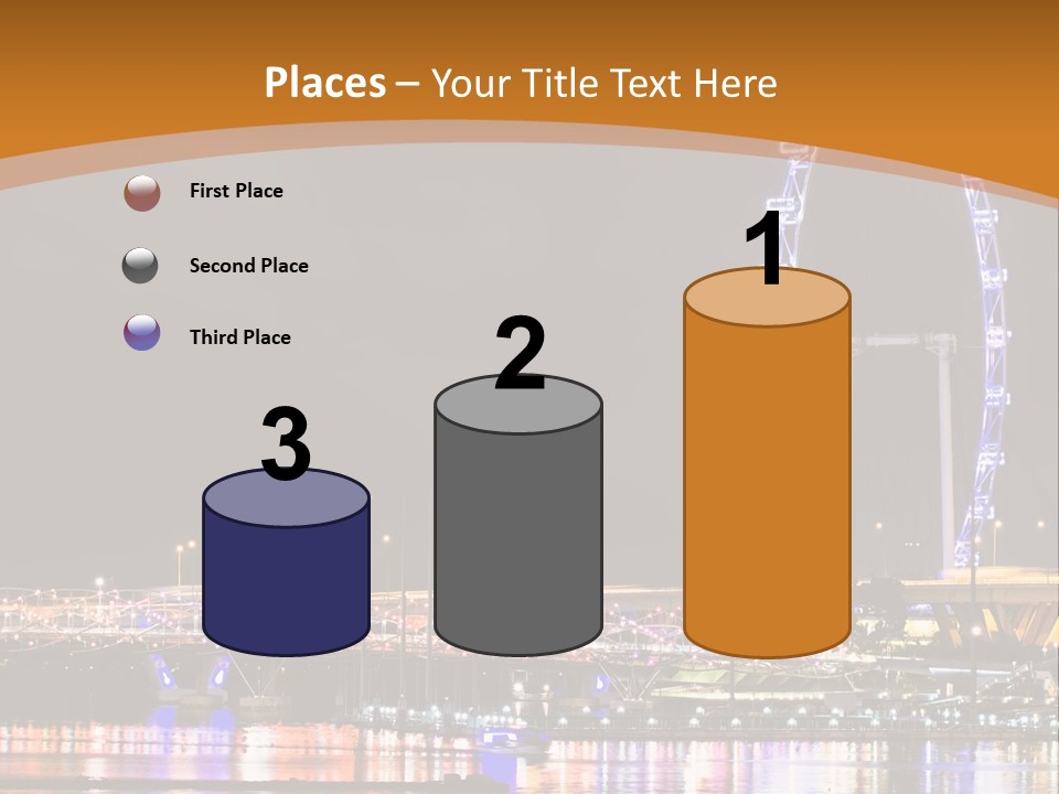 A Picture Of A Ferris Wheel At Night PowerPoint Template