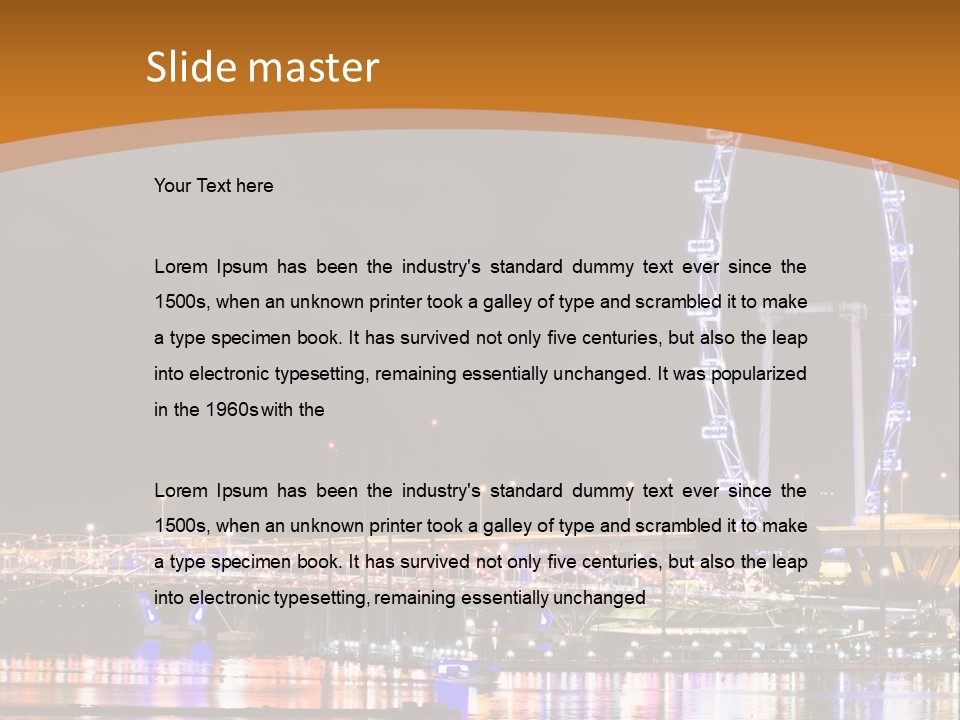 A Picture Of A Ferris Wheel At Night PowerPoint Template