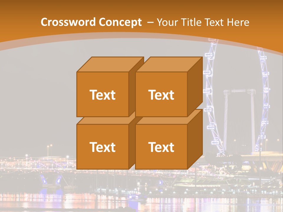 A Picture Of A Ferris Wheel At Night PowerPoint Template